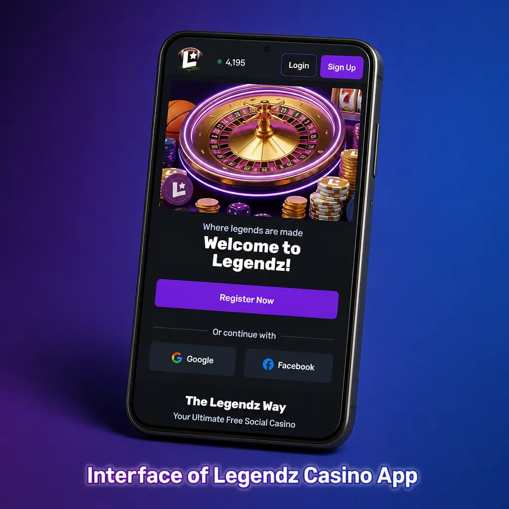 Interface of Legendz Casino App