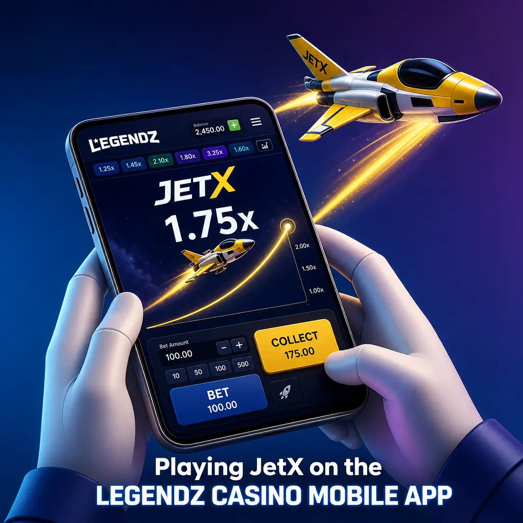 Playing JetX on the Legendz Casino Mobile App
