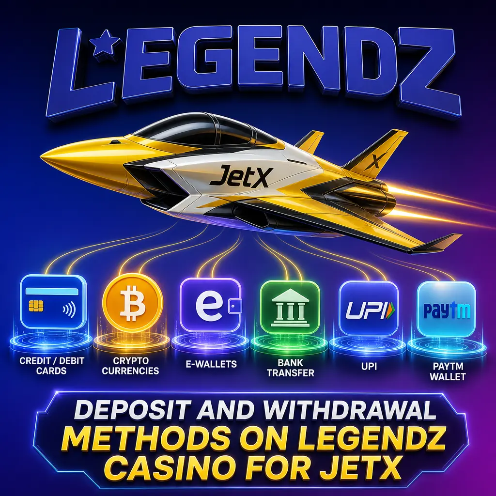 Deposit and Withdrawal Methods on Legendz Casino for JetX