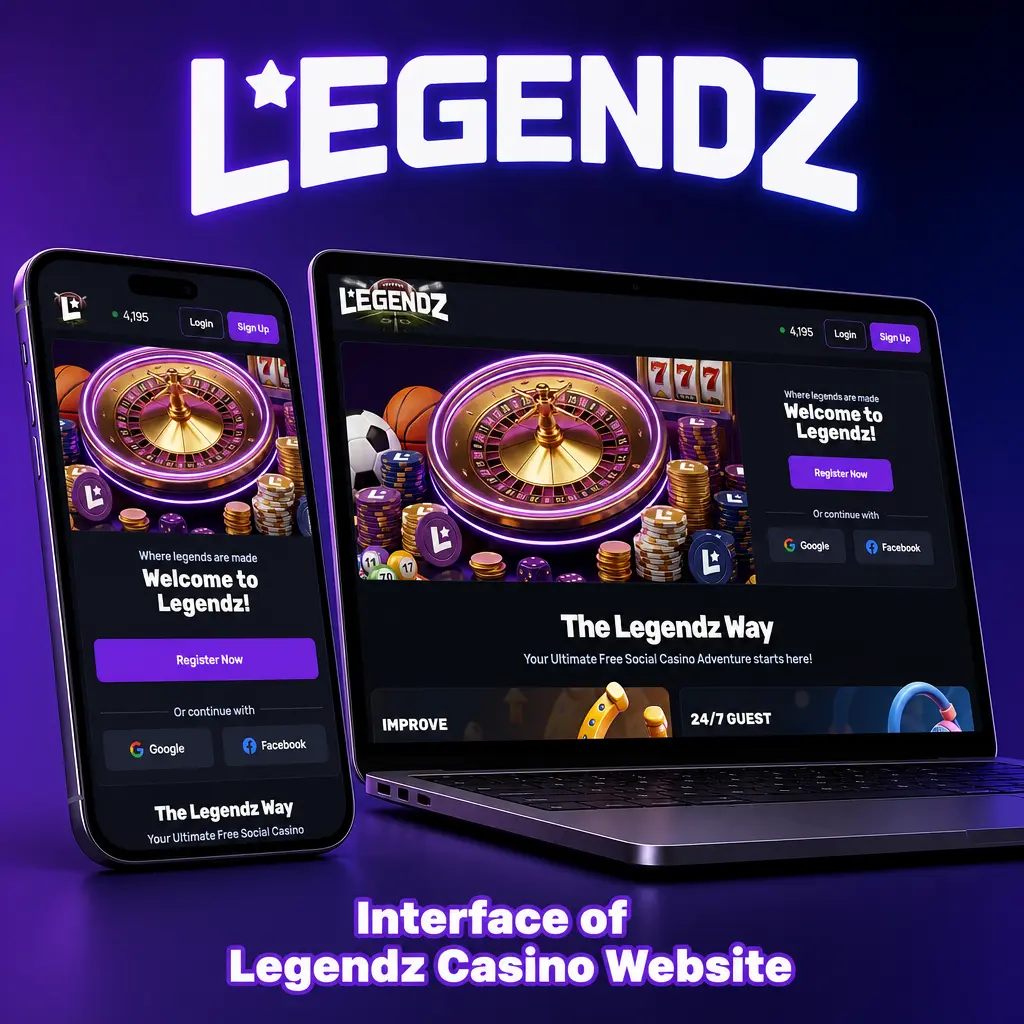 Interface of Legendz Casino Website